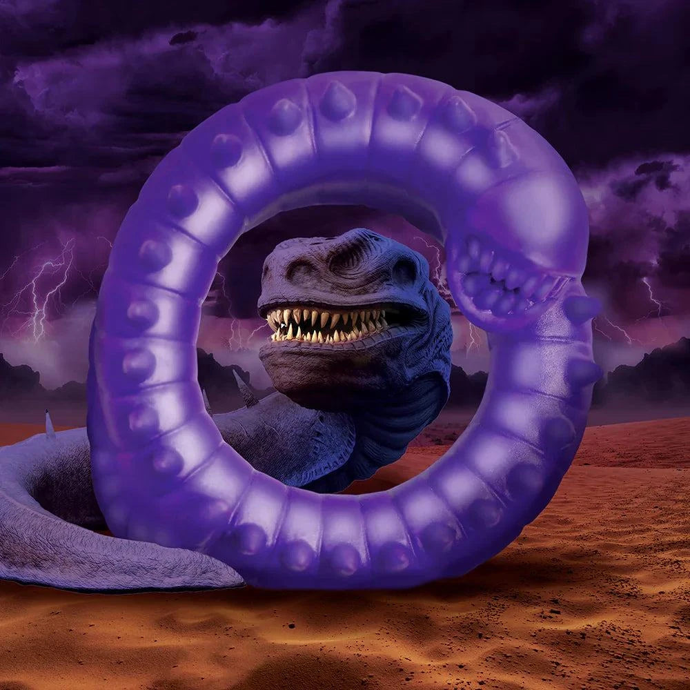 Creature Cocks Slitherine Silicone Cock Ring, purple silicone C-ring with spikes, fantasy toy for enhancing pleasure.