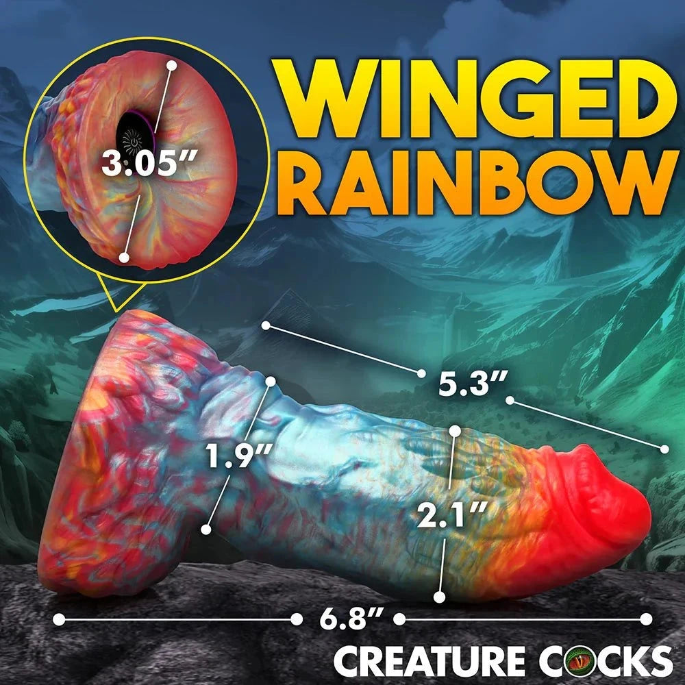 Creature Cocks Rainbow Phoenix Vibrating Silicone Dildo by Anal Toys & Stimulators