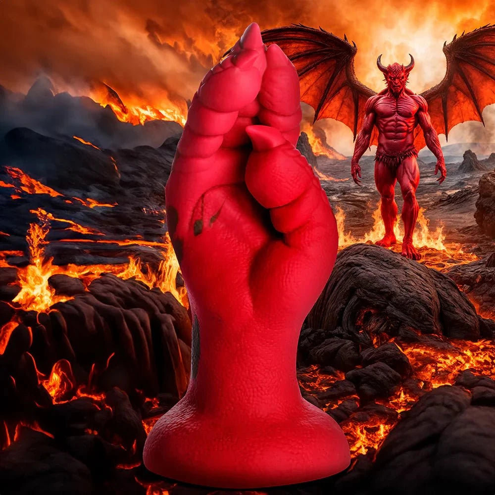 Creature Cocks Demon Claw Fisting Silicone Dildo with scales and claws in fantasy setting.