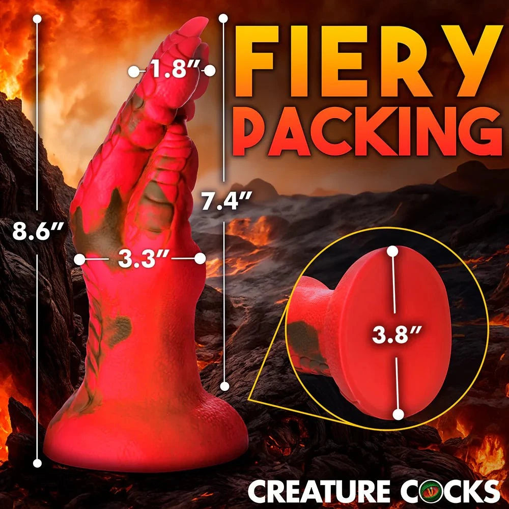 Creature Cocks Demon Claw Fisting Silicone Dildo with scales, claws, and strong suction cup.