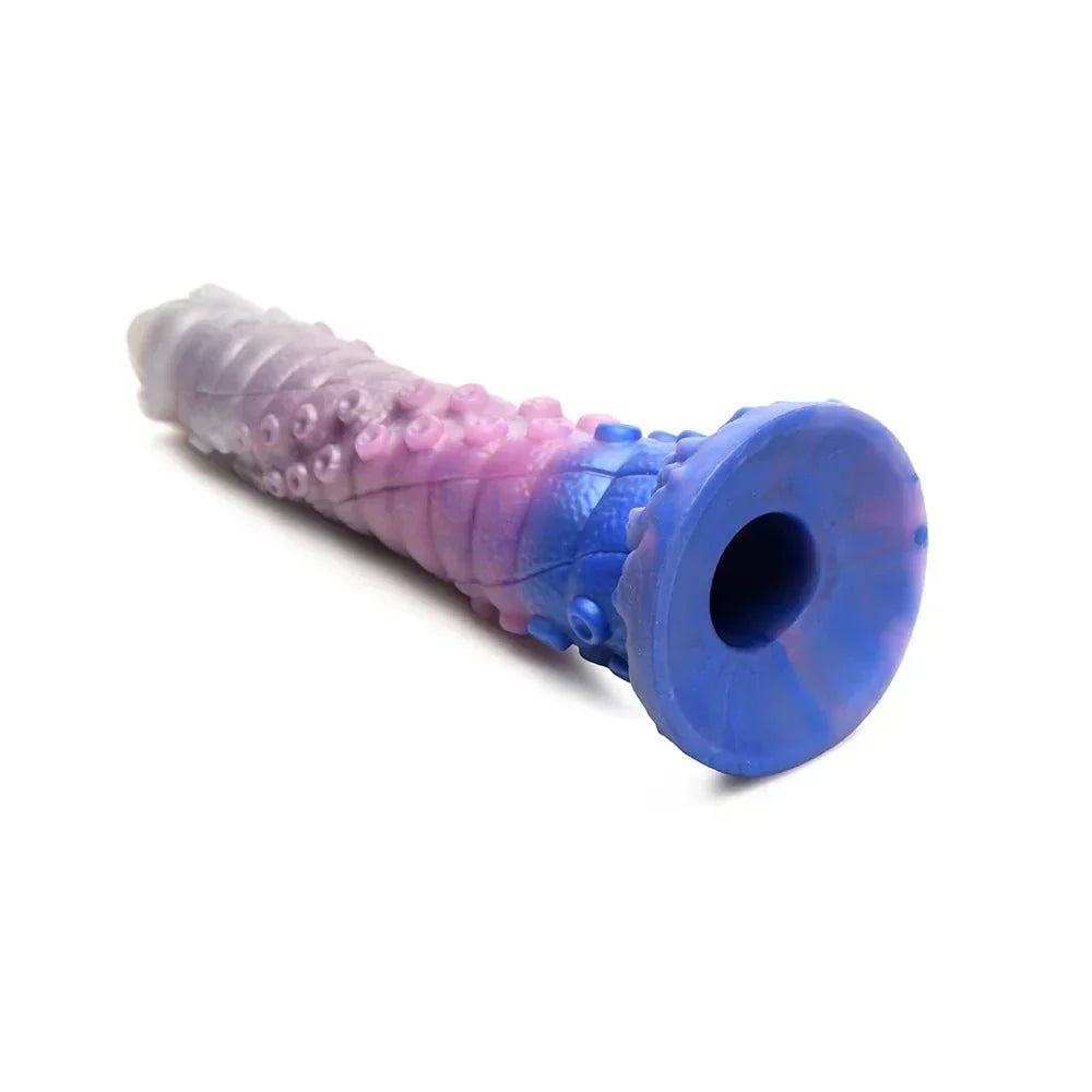 Creature Cocks Tenta-Queen Ovipositor Silicone Dildo with vibrant colors and ribbed tentacle design.