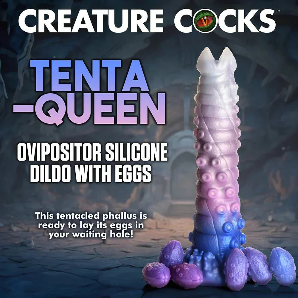 Creature Cocks Tenta-Queen Ovipositor Silicone Dildo with Vibrant Eggs
