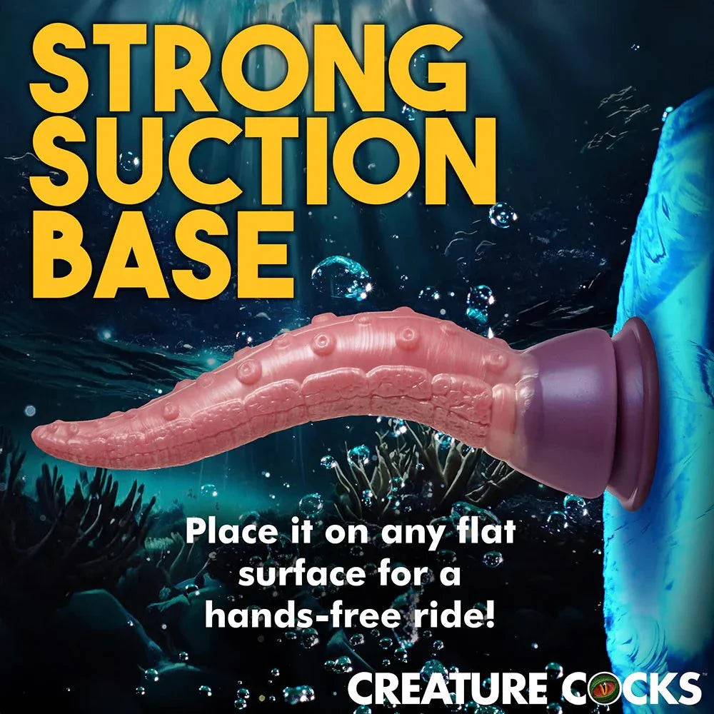 Strong suction base for hands-free use of Creature Cocks Deep Invader silicone dildo.