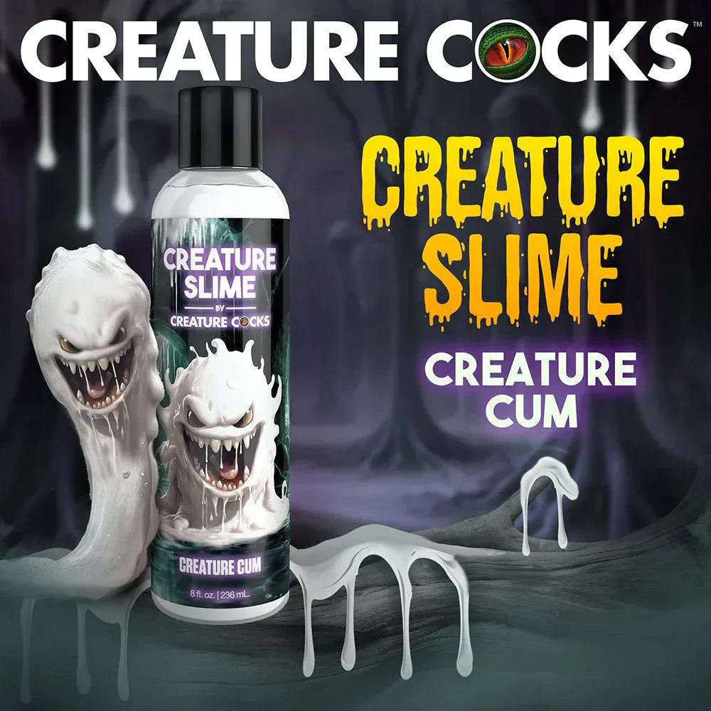 Creature Slime Creature Cum unscented lubricant bottle with fantasy design.