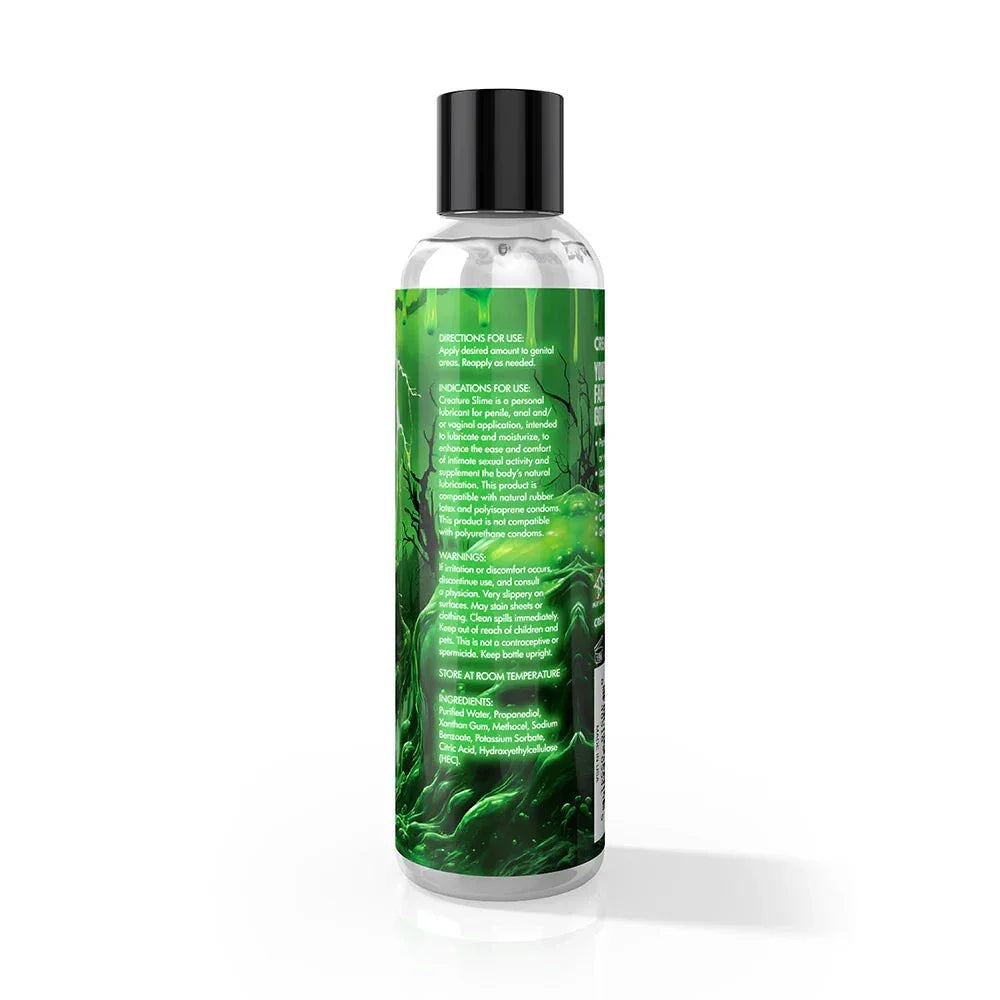 Creature Slime Water-Based Lubricant 8 oz. bottle with green label design.
