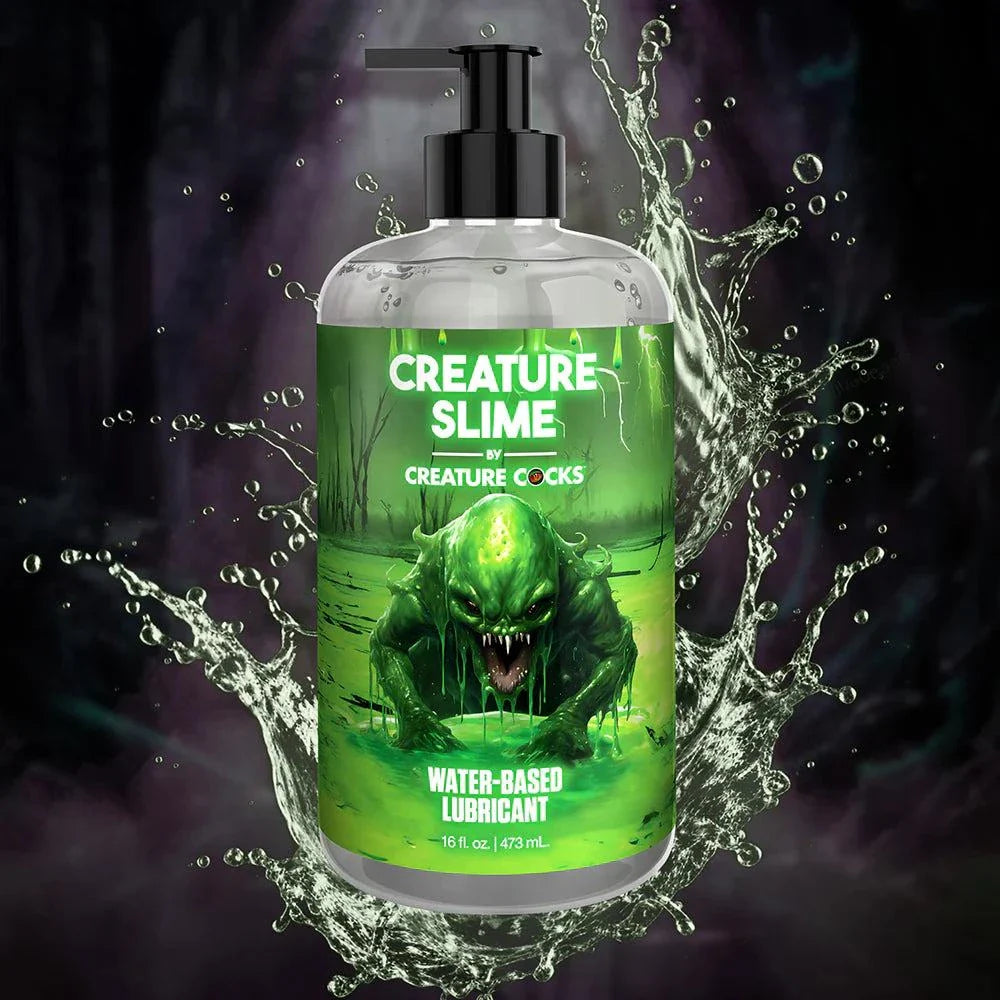 Creature Slime Water-Based Lubricant 16 oz, clear, odorless, glycerin-free, 488 mL.