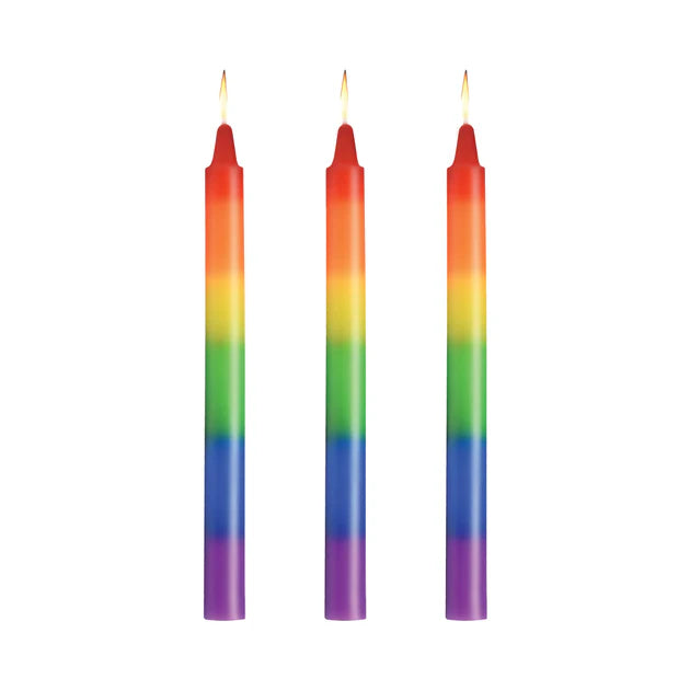 Master Series Pride Candles Rainbow Drip Candle Set of 3