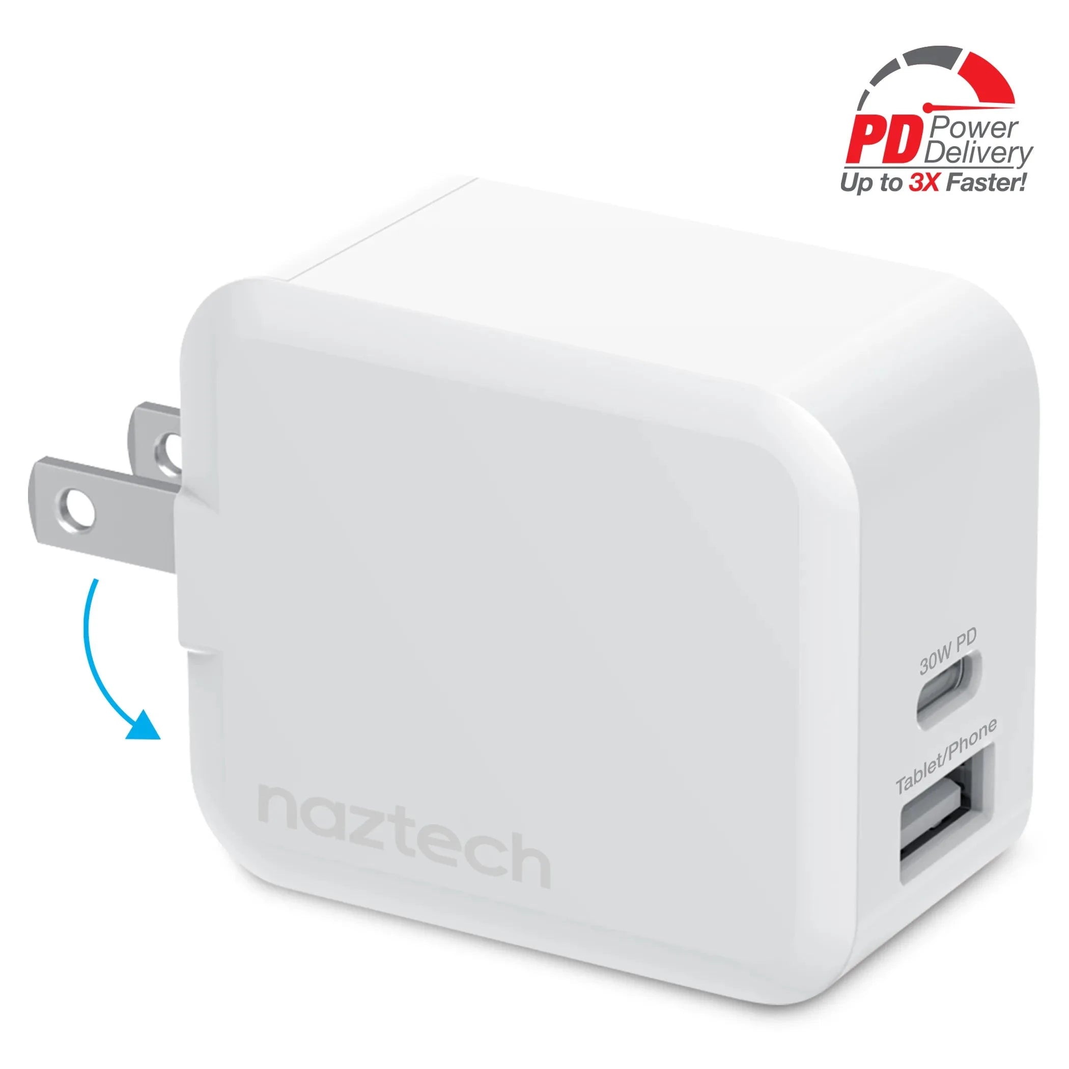 30W USB-C PD Dual Output Fast Wall Charger by Tech Essentials