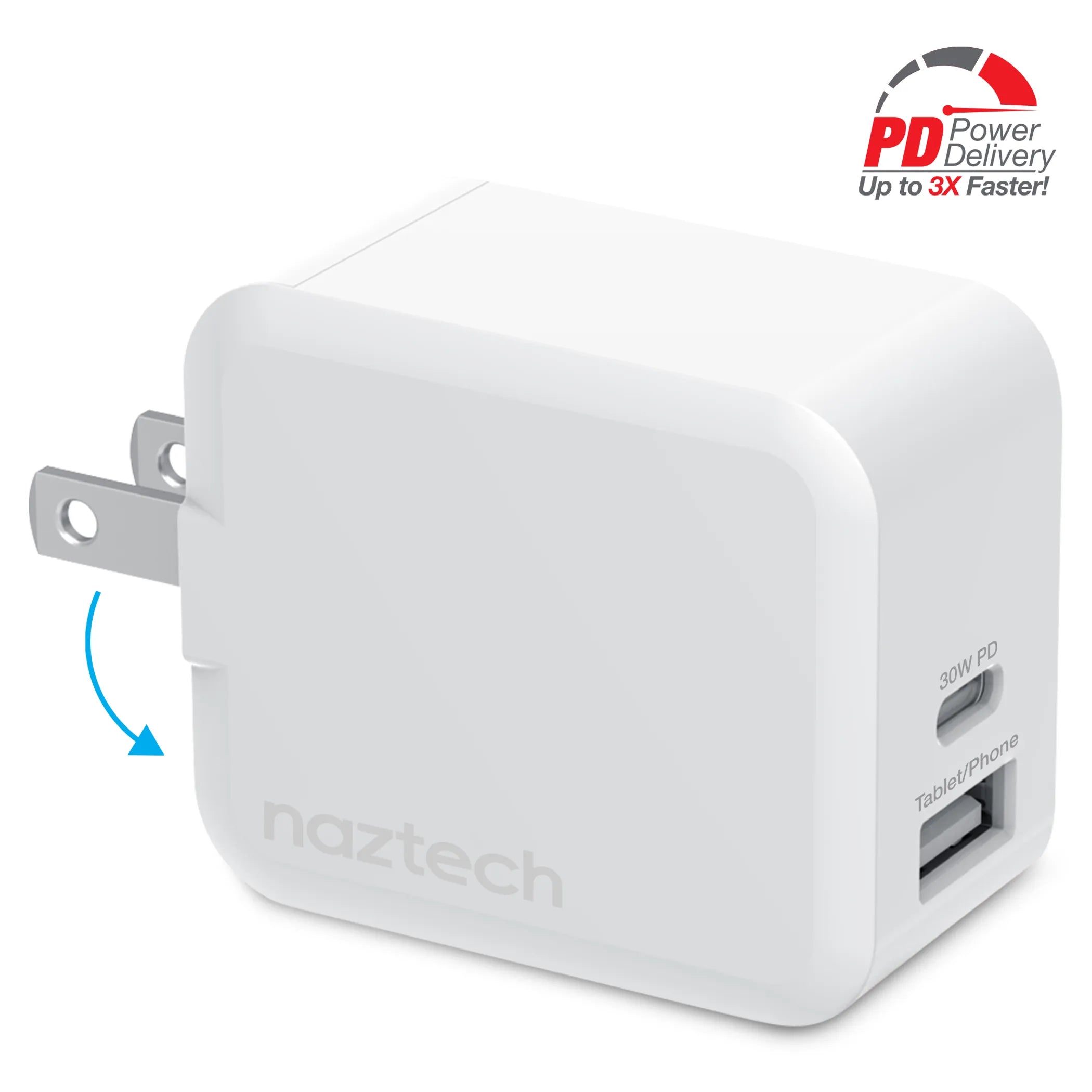 30W USB-C PD Dual Output Fast Wall Charger by Tech Essentials