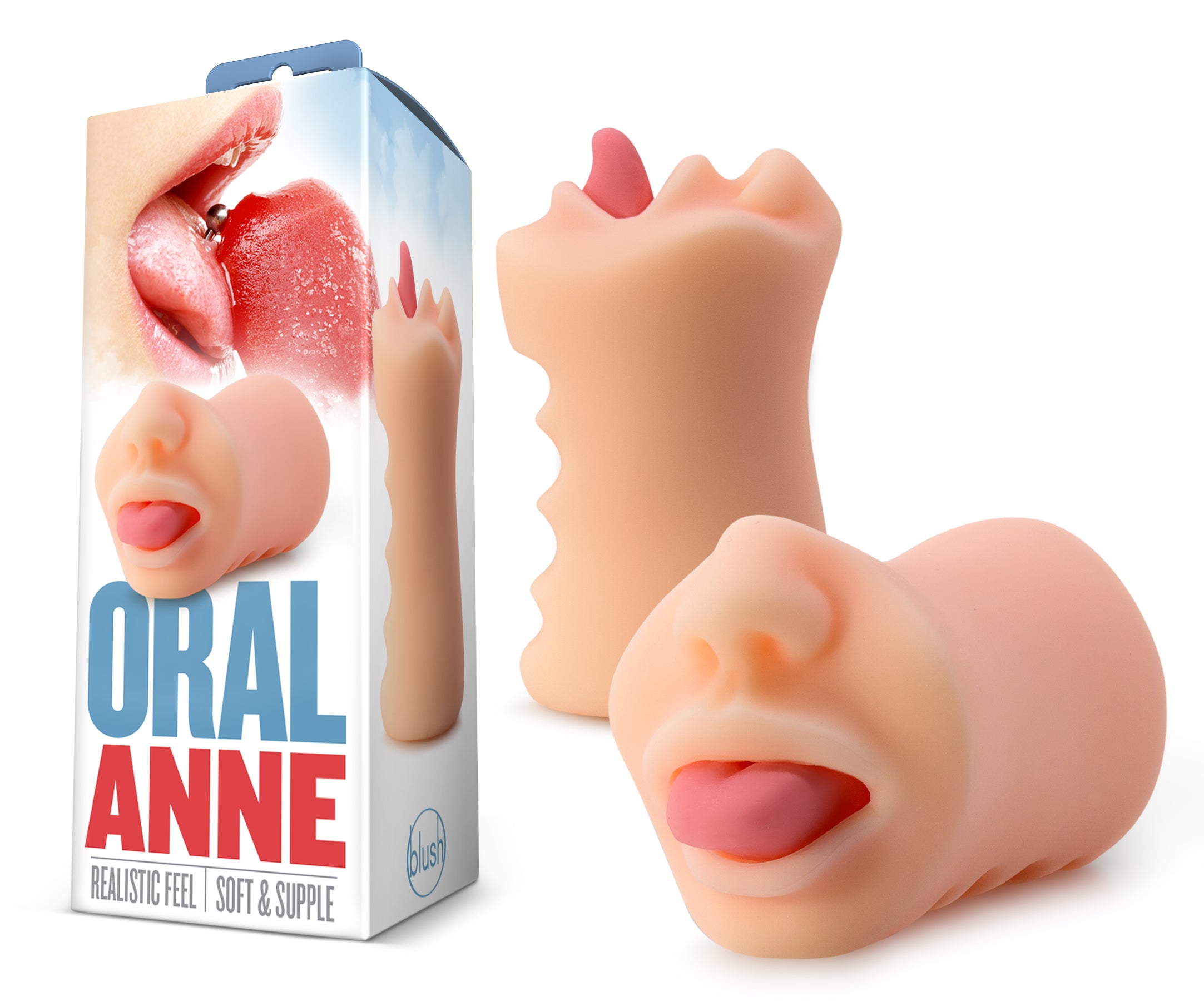 X5 Men Oral Anne Mouth Stroker Beige