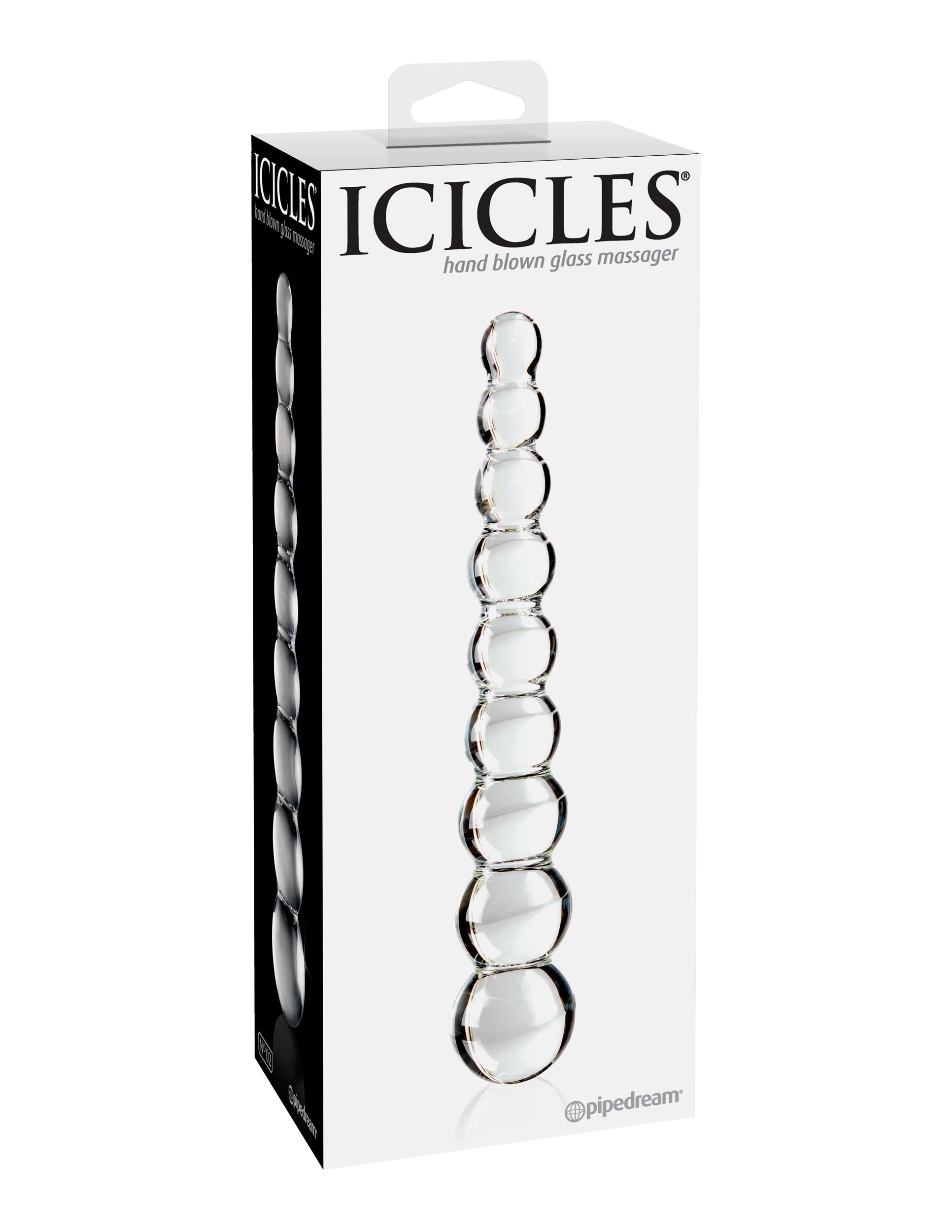 Icicles No. 2 Beaded 8.5 in. Glass Dildo Clear