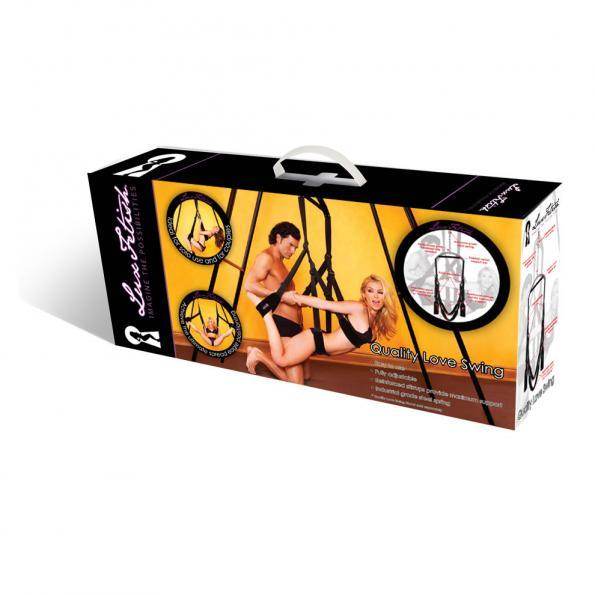 Lux Fetish Fantasy Swing Black in packaging for enhanced bedroom experiences.