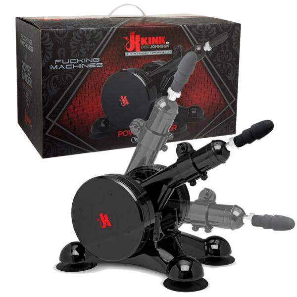 Kink Power Banger black thrusting machine with adjustable arm and suction cup base for Vac-U-Lock attachments