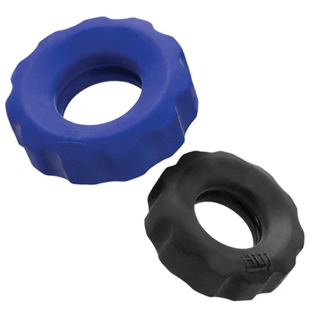Hunkyjunk COG 2 Size C-Ring Pack with knurled grip and plus+silicone blend for versatile pleasure.