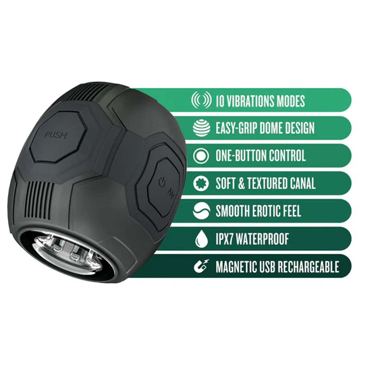 M for Men Dome X Vibrating Masturbator Black