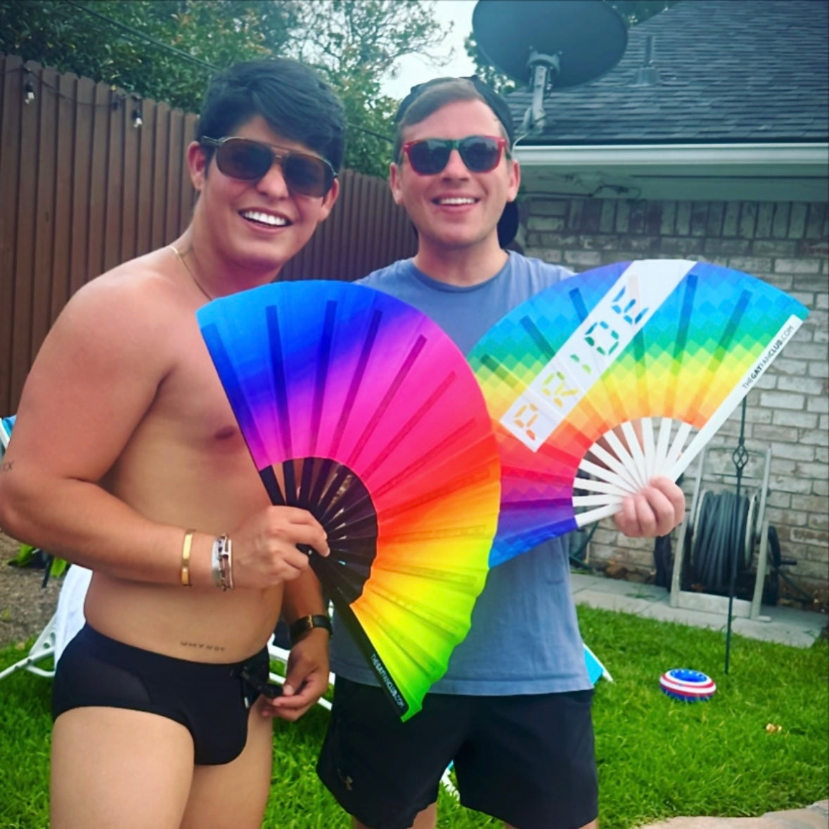 Rainbow Rave Fan by Hand Fan