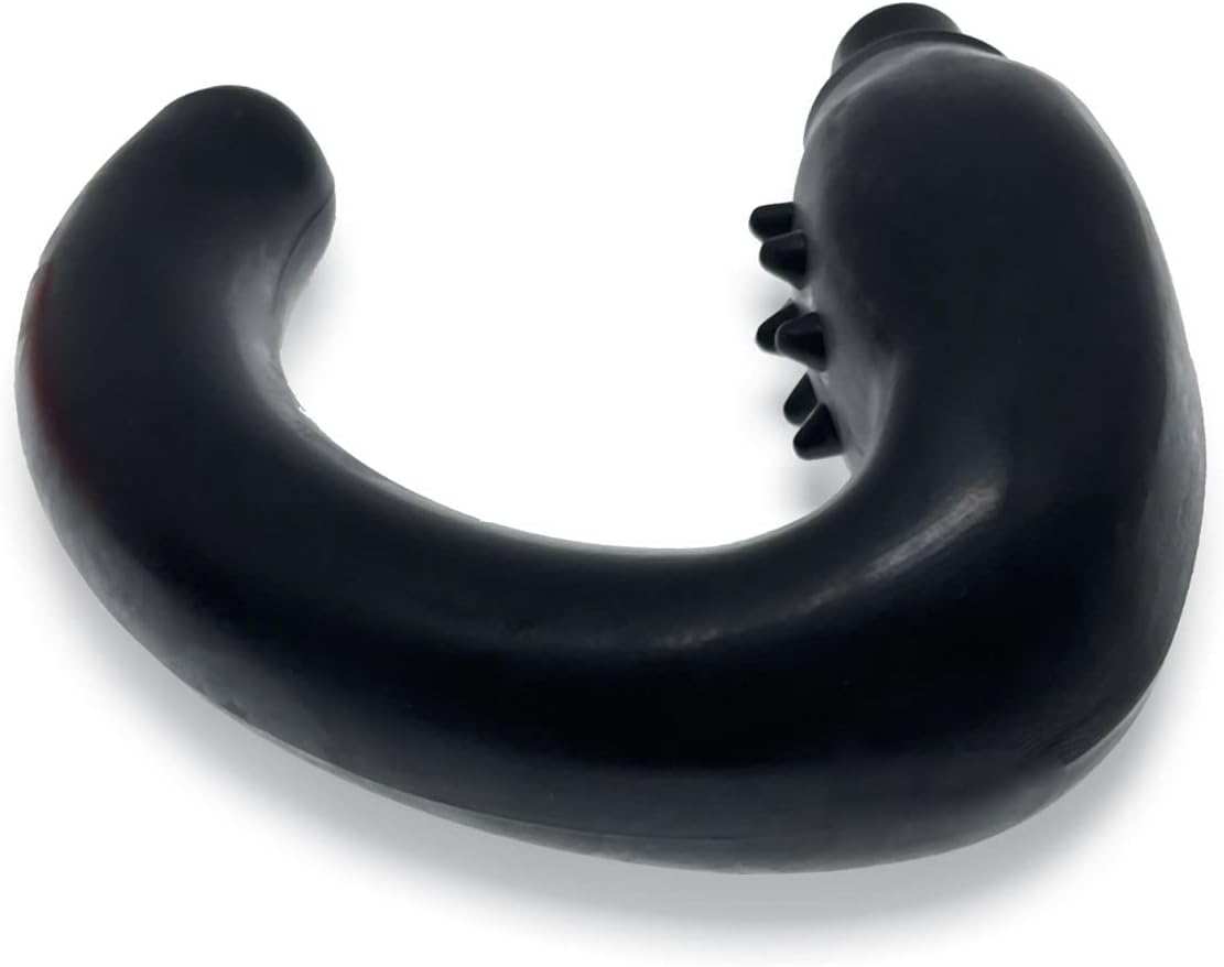 Hunkyjunk Hummer Vibe Prostate Pegger Tar, black silicone prostate toy with curved shaft and ribbed texture.