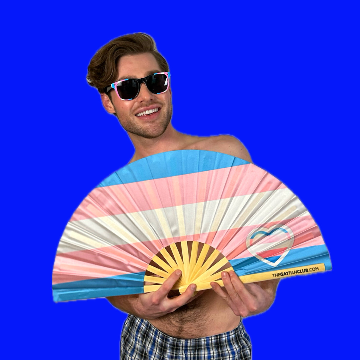 Trans Pride Flag Fan by Hand Fan
