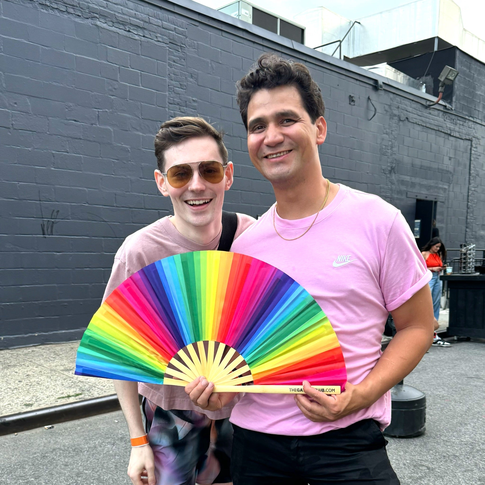 Rainbow Folding Fan by Hand Fan