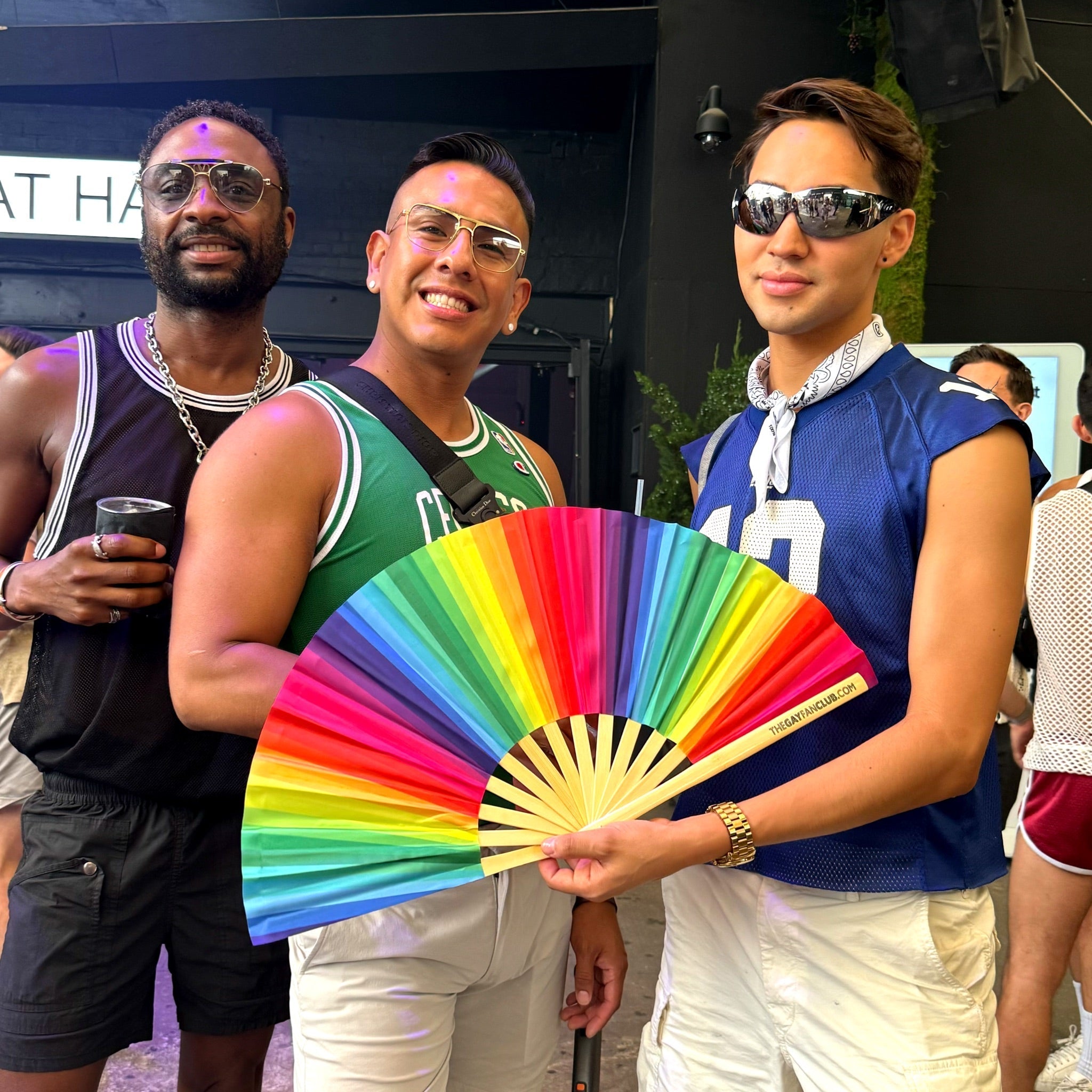 Rainbow Folding Fan by Hand Fan