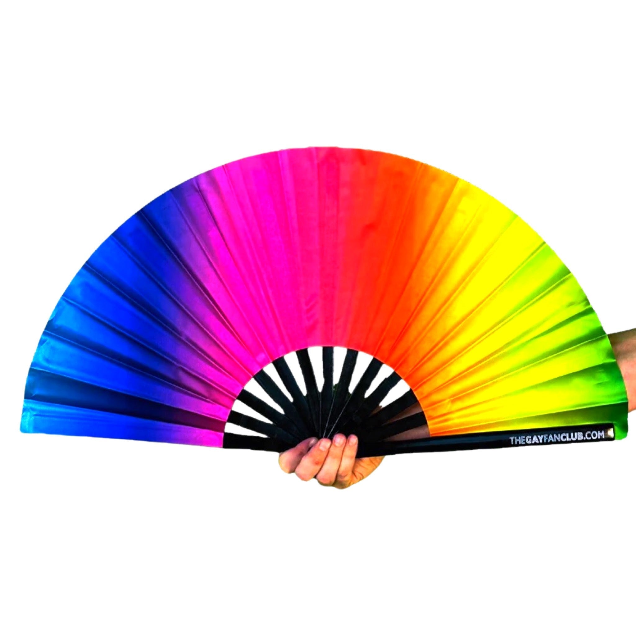 Rainbow Rave Fan by Hand Fan