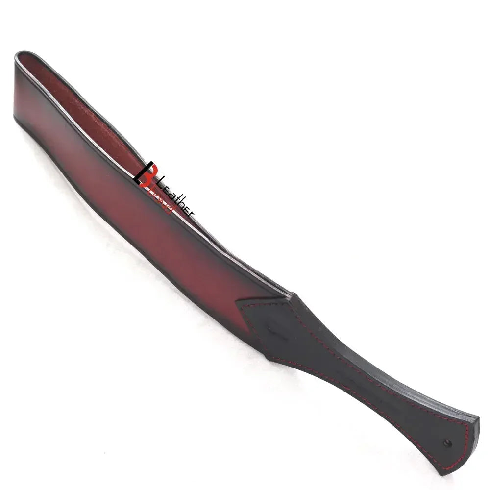 Real Cowhide Saddle Leather Spanking BDSM Paddle Slapper Thick, Weighty & Sturdy Hand Made 2 layer Burgundy Black