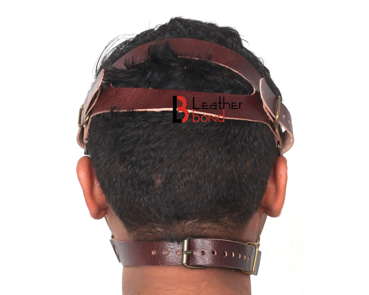 Genuine Cowhide Leather Steampunk Halloween Mask Hood BDSM Sensory Deprivation Hood