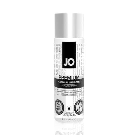 JO Premium Original Silicone Lubricant bottle with smooth texture and long-lasting formula.