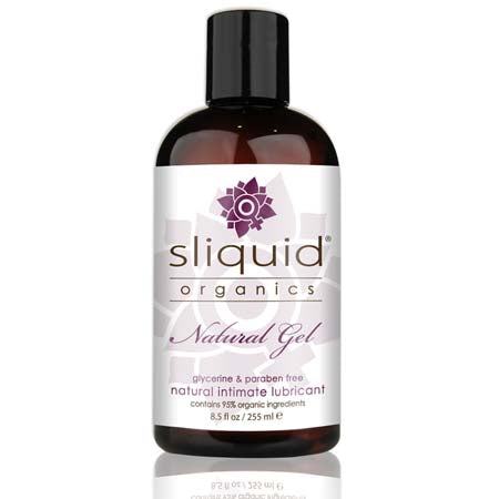 Sliquid Organics Natural Gel water-based organic intimate lubricant with aloe vera and botanical extracts in 8.5 oz bottle