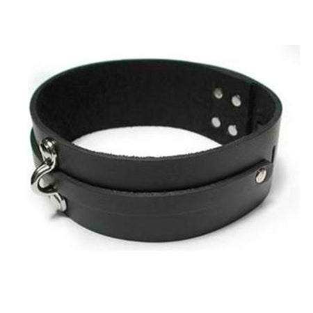 KinkLab Bondage Basics Leather Collar - Black by Bondage & Fetish Toys