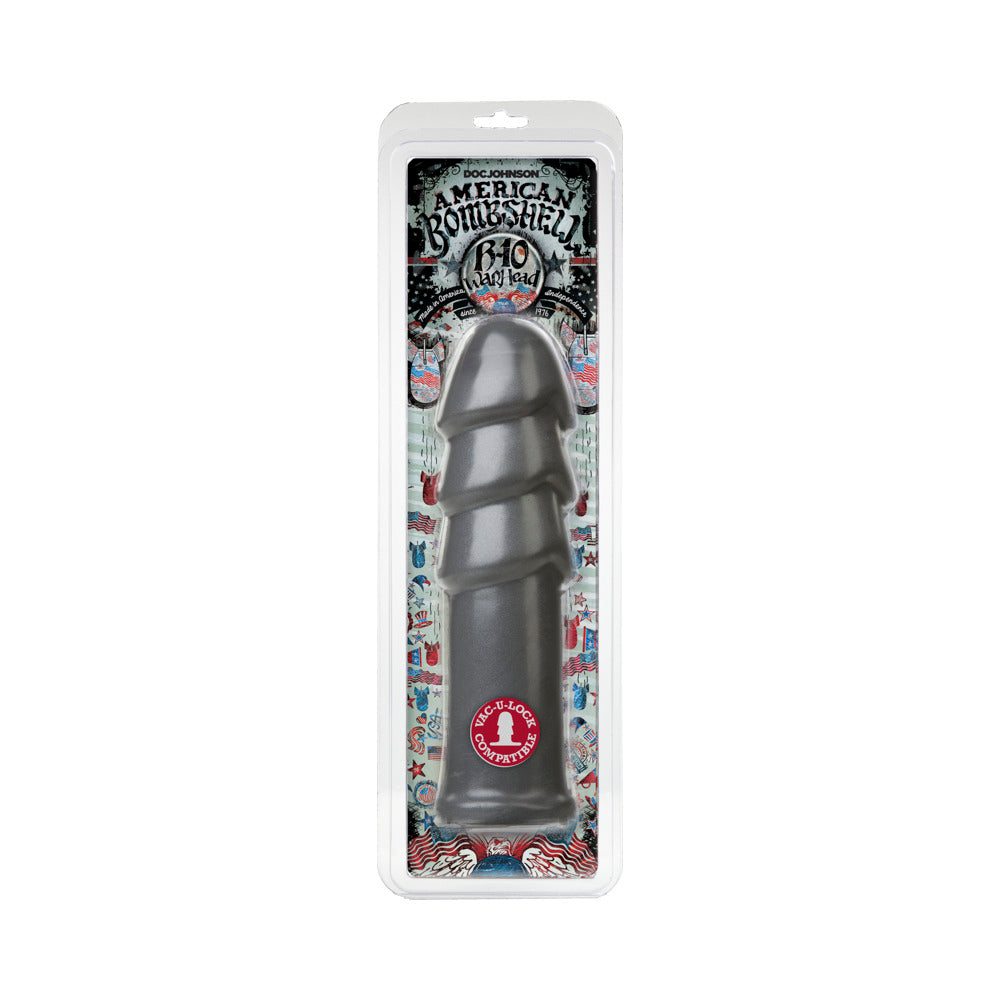 American Bombshell B-10 Warhead in packaging, gunmetal color, with triple rippled head design.