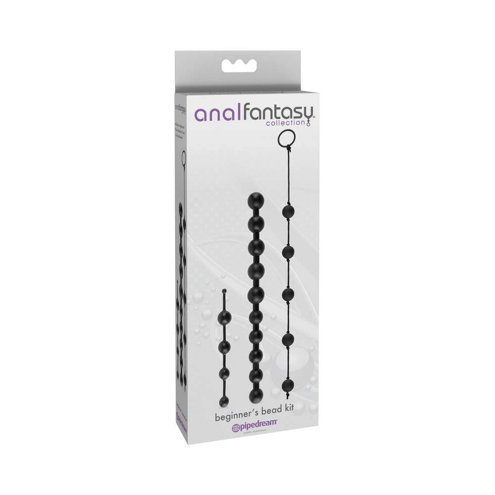 Pipedream Anal Fantasy Collection 3-Piece Silicone Beginner's Bead Kit in black packaging