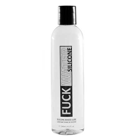 Fuck Water Silicone Lubricant bottle on white background.