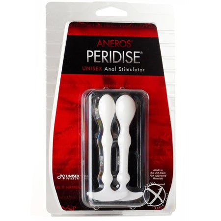 Aneros Peridise Unisex Anal Stimulator 2-Pack in packaging, featuring two white stimulators.