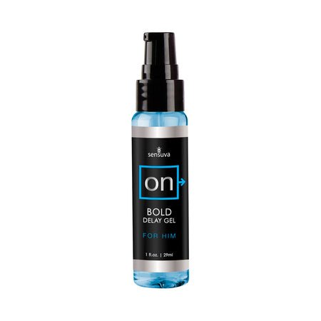 Sensuva Bold Delay Cream 1oz bottle for prolonged pleasure and enhanced sexual experience.