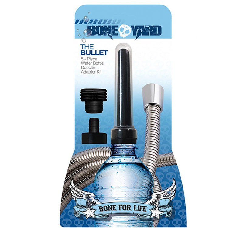 Boneyard Water Bottle 5 piece Douche Kit with attachments and flexible nozzle.