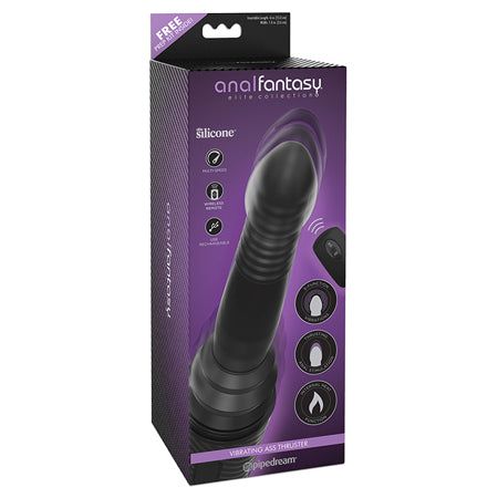 Pipedream Anal Fantasy rechargeable remote-controlled vibrating anal thruster in black silicone with multiple thrusting speeds and vibration patterns.