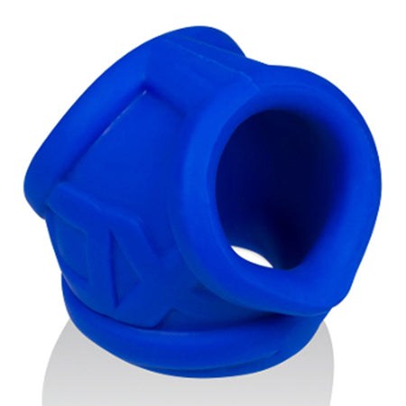 OxBalls Oxsling Cocksling in vibrant blue, crafted from PLUS+SILICONE for enhanced pleasure and durability.