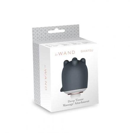 Le Wand Shiatsu Deep Tissue Silicone Attachment in packaging for massage therapy.