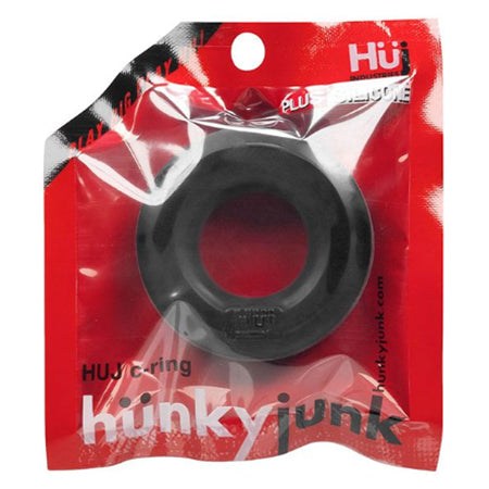 Hunkyjunk HUJ C-Ring packaged in red and black for enhanced intimate experiences.