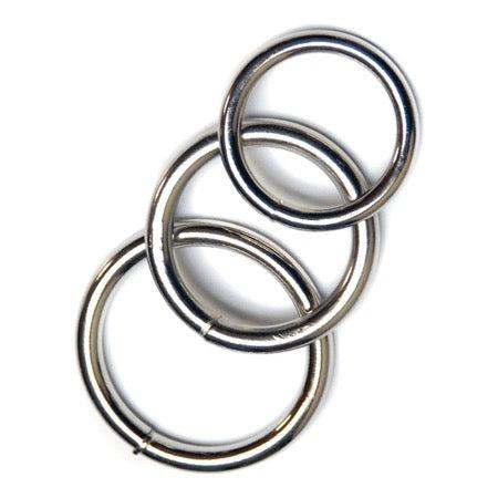 Kinklab Steel O Rings 3 pack stainless steel bondage rings with polished finish and 1.5 inch diameter