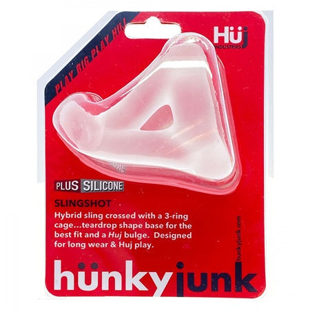 Hunkyjunk SLINGSHOT 3-ring teardrop silicone cock ring for enhanced comfort and performance