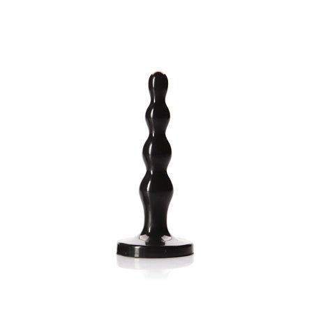 Tantus Ripple Premium Silicone Plug small black anal toy with tapered tip and flared base for comfort and safety