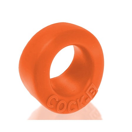 Oxballs Cock-B Bulge silicone cockring with enhanced bulge design in bright orange.