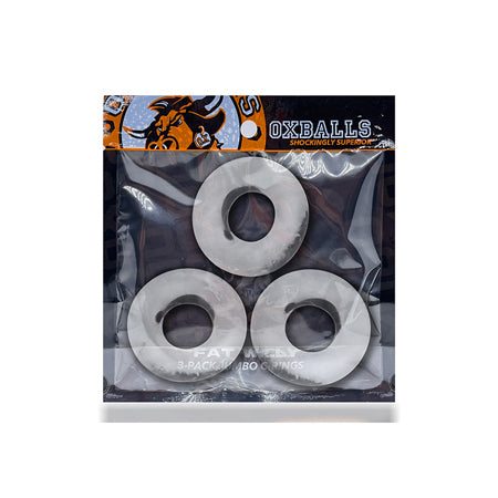 OxBalls Fat Willy 3-Pack Jumbo Cockrings FLEXtpr in packaging, showcasing three different-sized rings for enhanced performance and pleasure.