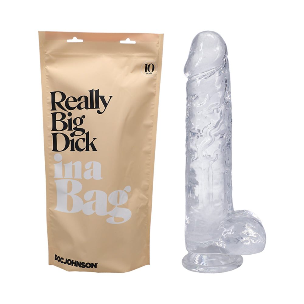 Doc Johnson Really Big Dick In A Bag 10 in. Dildo Clear by Anal Toys & Stimulators
