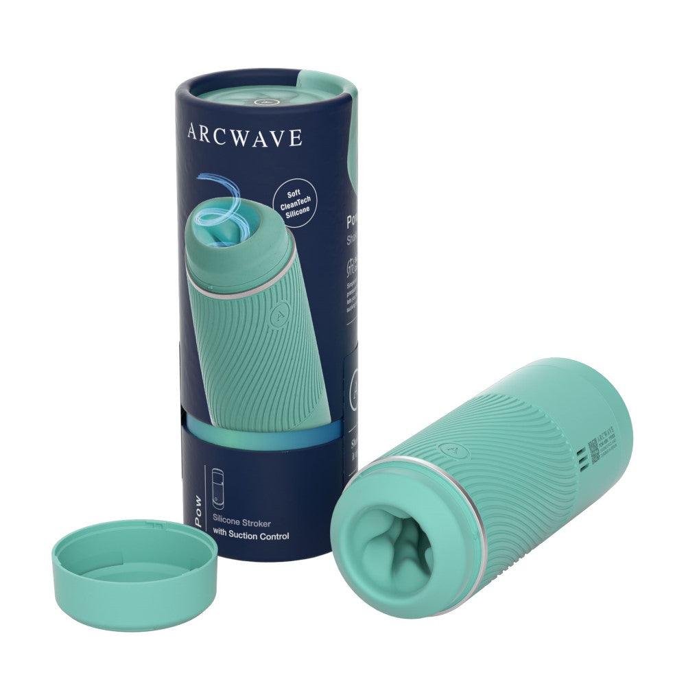 Arcwave Pow Silicone Stroker in teal with suction control and ergonomic design for enhanced pleasure