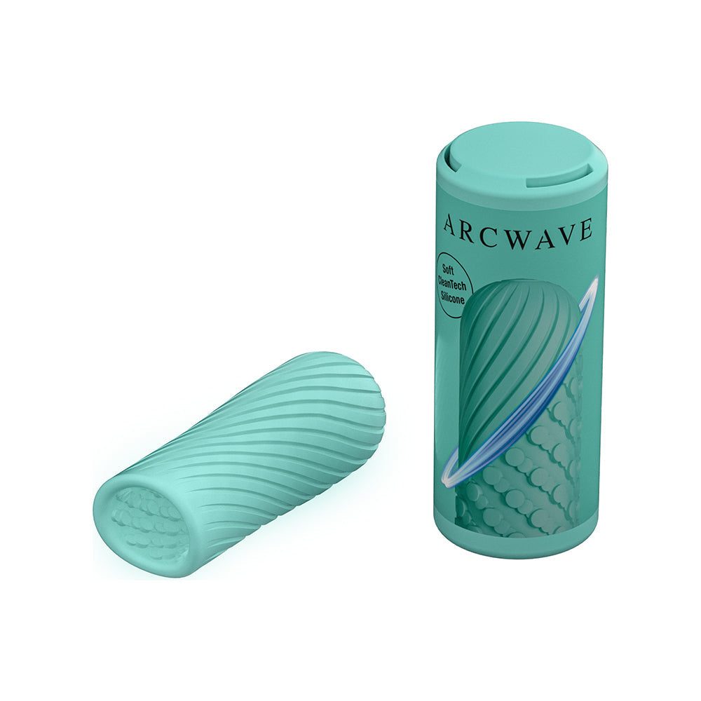 Arcwave Ghost Reversible Silicone Stroker with dual-texture design and storage case.