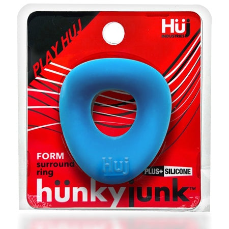 Hunkyjunk Form Surround Cockring Teal Ice in packaging.
