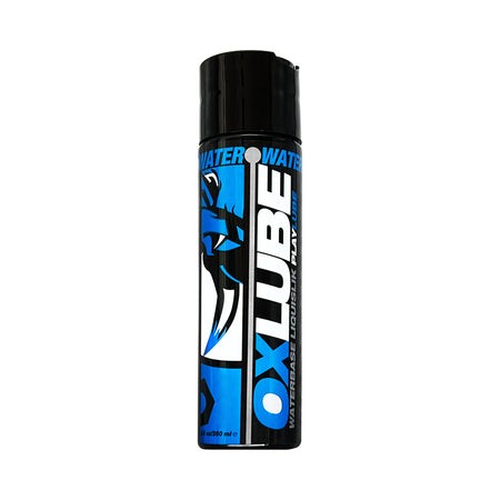 Oxballs LIQUISLIK Waterbase OXLube bottle with blue and black design.